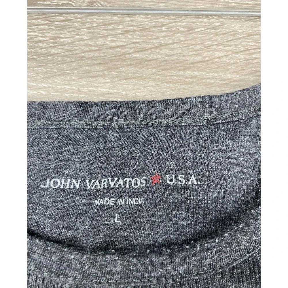 John Varvatos Men's‎ Long Sleeve Pullover Crew Neck Shirt Grey Size Large
